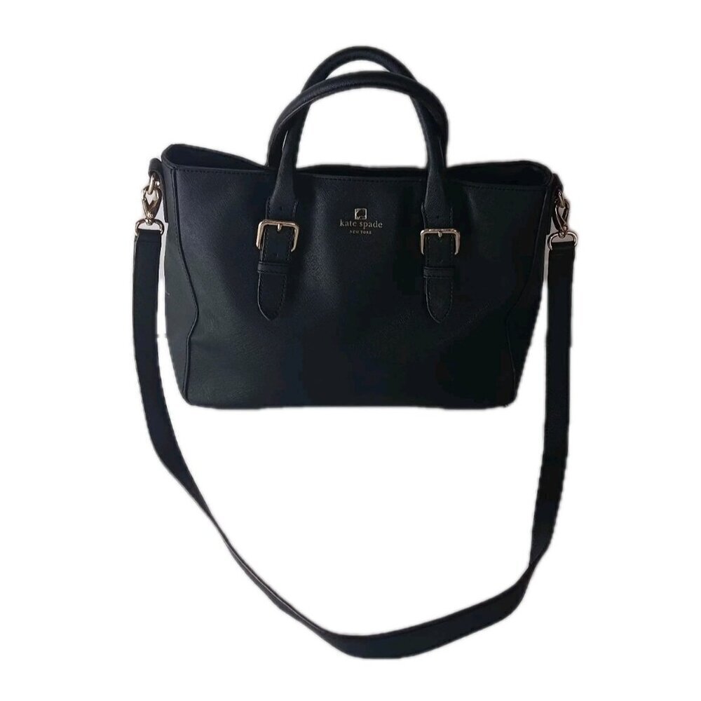 KATE SPADE Black Leather COVE Street GOLDIE Tote Handbag Crossbody Strap